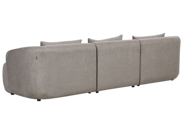 Höger 3-sits hörnsoffa Taupe tyg stoppad Track Armstöd Extra kuddar Minimalistisk modern stil