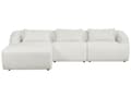 Miniatyrbillede 4 af 11: Hjørnesofa med Chaiselong Hvid Polyester 3 Personers Sofa L Formet Dyb Sofahjørne Siddemøbel Blød Stofsofa Højrevendt