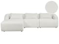 Miniatyrbillede 1 af 11: Hjørnesofa med Chaiselong Hvid Polyester 3 Personers Sofa L Formet Dyb Sofahjørne Siddemøbel Blød Stofsofa Højrevendt