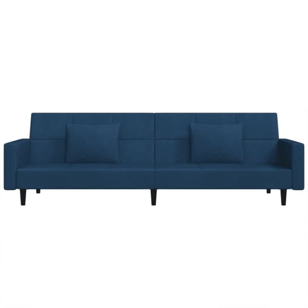 vidaXL 2-personers sovesofa med 2 puder fløjl blå