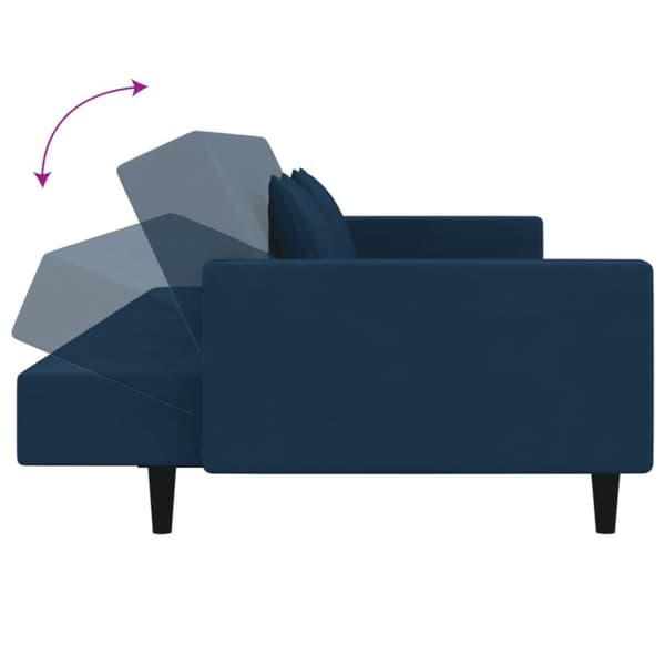 vidaXL 2-personers sovesofa med 2 puder fløjl blå