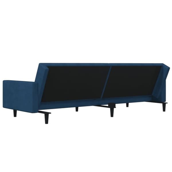 vidaXL 2-personers sovesofa med 2 puder fløjl blå