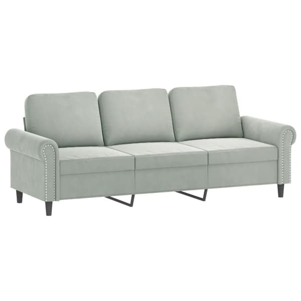 vidaXL sofasæt 2 dele med hynder velour lysegrå