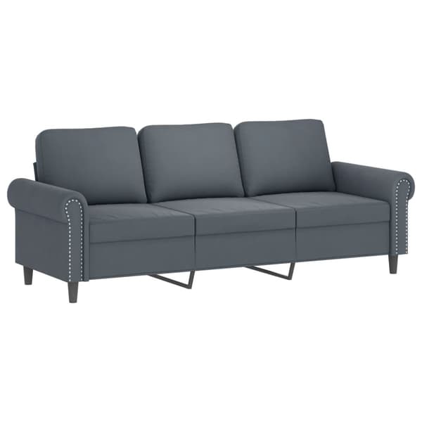vidaXL sofasæt 3 dele med puder velour mørkegrå
