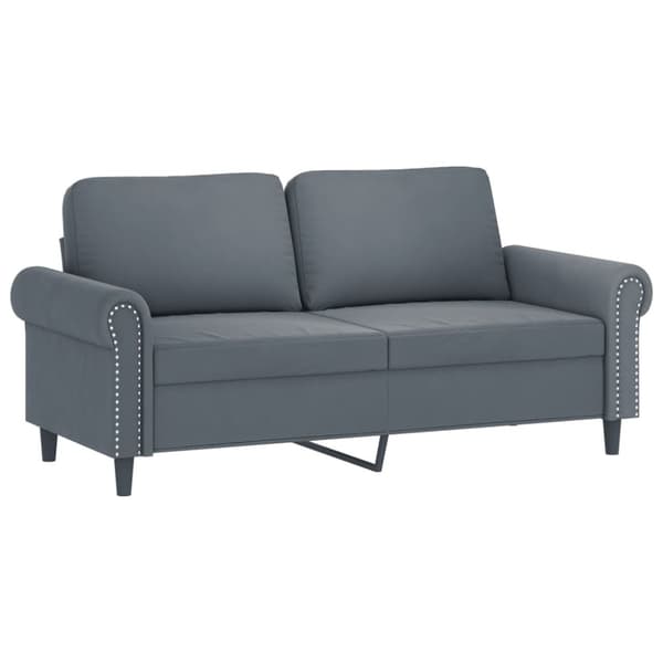 vidaXL sofasæt 3 dele med puder velour mørkegrå