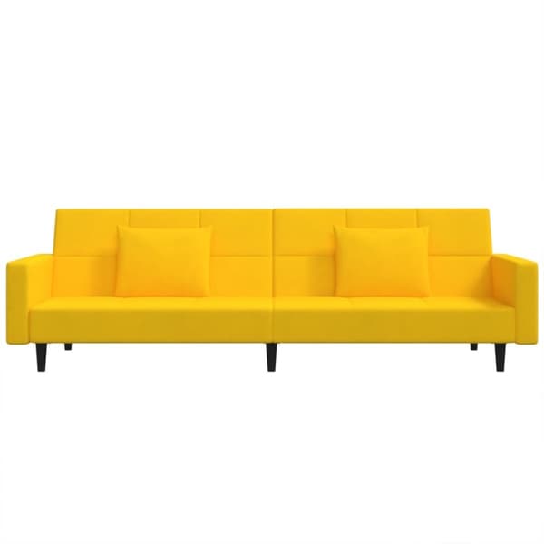 vidaXL 2-personers sovesofa med 2 puder fløjl gul