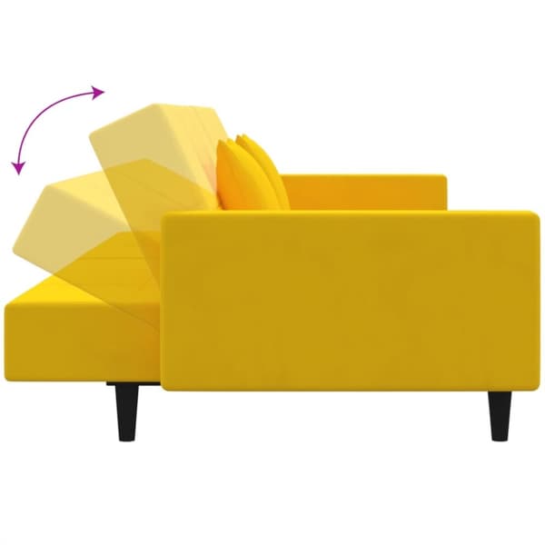 vidaXL 2-personers sovesofa med 2 puder fløjl gul