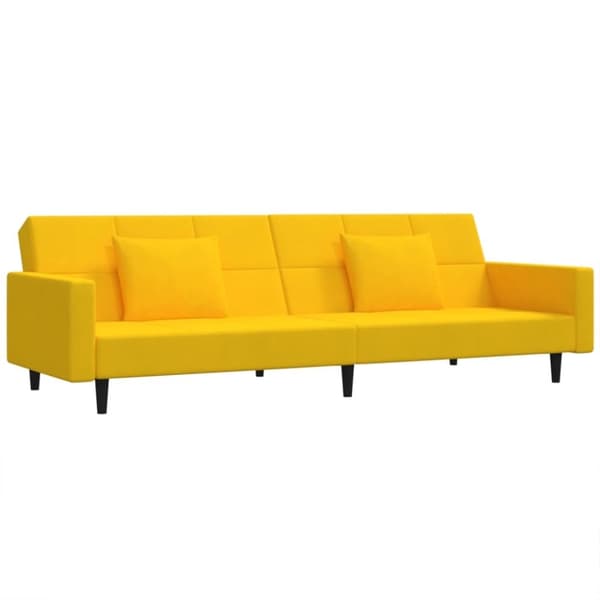 vidaXL 2-personers sovesofa med 2 puder fløjl gul