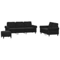 Miniatyrbillede 1 af 9: vidaXL sofasæt 3 dele med hynder velour sort