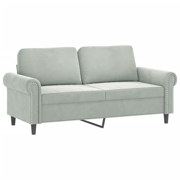 vidaXL sofasæt 2 dele med puder velour lysegrå
