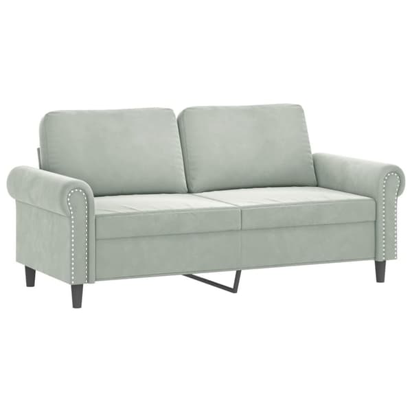 vidaXL sofasæt 3 dele med puder velour lysegrå