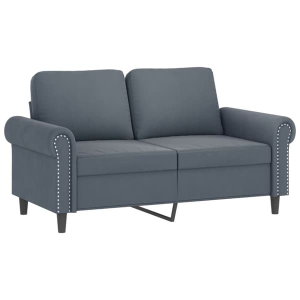 vidaXL sofasæt 3 dele med hynder velour mørkegrå