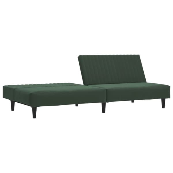 vidaXL Bäddsoffa 2-sits mörkgrön sammet