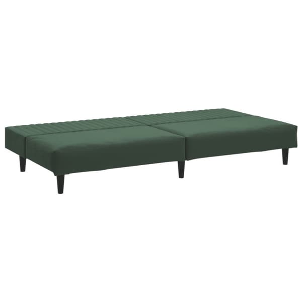 vidaXL Bäddsoffa 2-sits mörkgrön sammet
