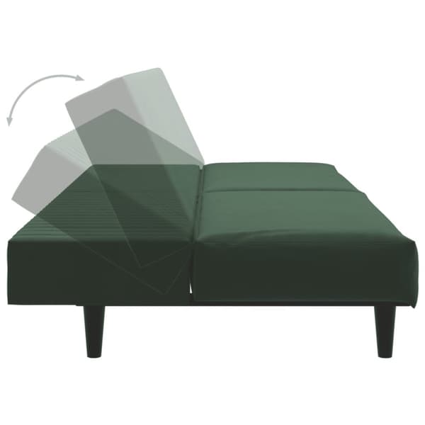 vidaXL Bäddsoffa 2-sits mörkgrön sammet