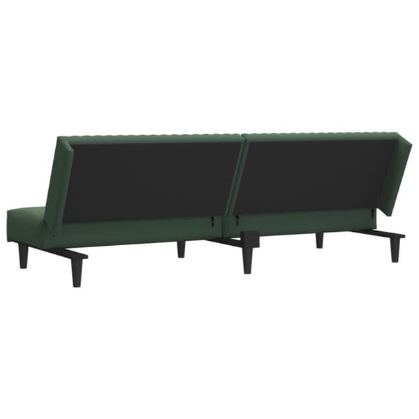 vidaXL Bäddsoffa 2-sits mörkgrön sammet