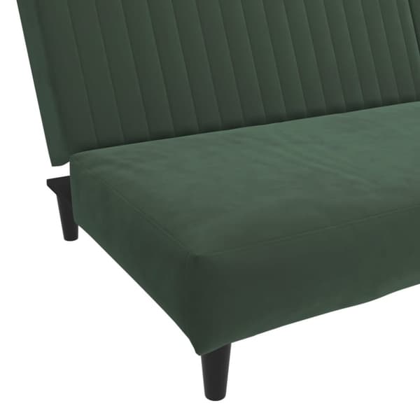 vidaXL Bäddsoffa 2-sits mörkgrön sammet