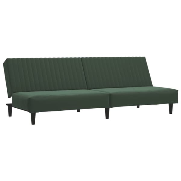 vidaXL Bäddsoffa 2-sits mörkgrön sammet