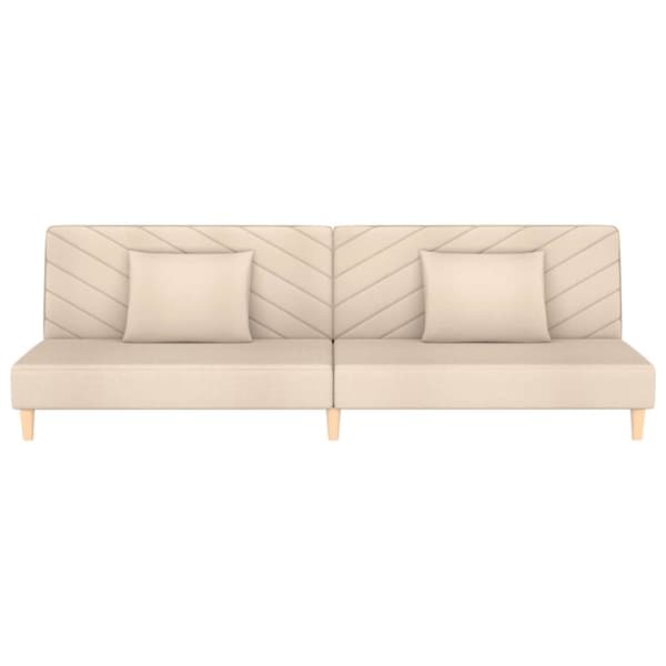 vidaXL 2-personers sovesofa med 2 puder stof cremefarvet