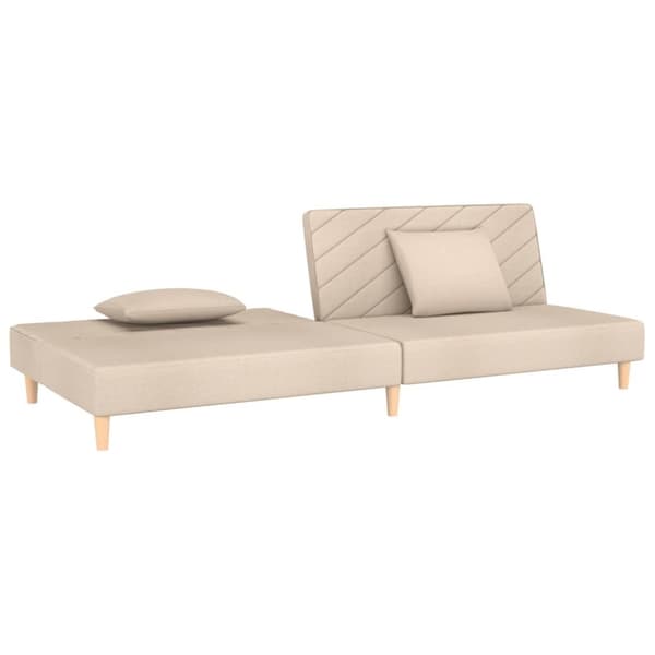 vidaXL 2-personers sovesofa med 2 puder stof cremefarvet