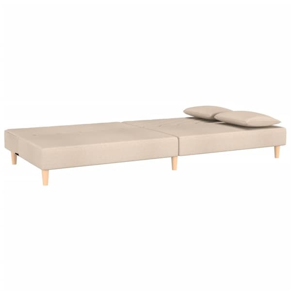 vidaXL 2-personers sovesofa med 2 puder stof cremefarvet