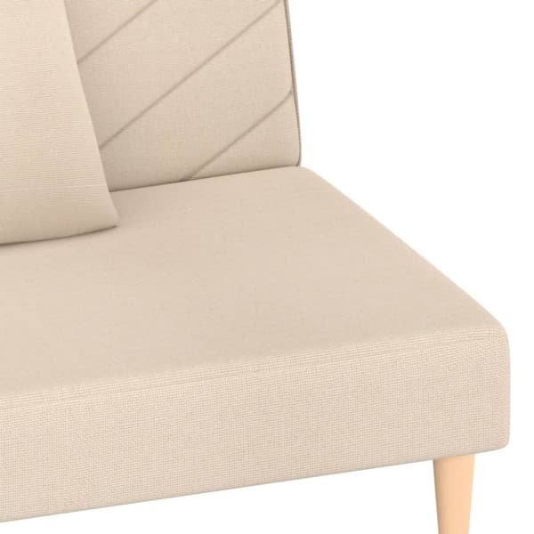 vidaXL 2-personers sovesofa med 2 puder stof cremefarvet