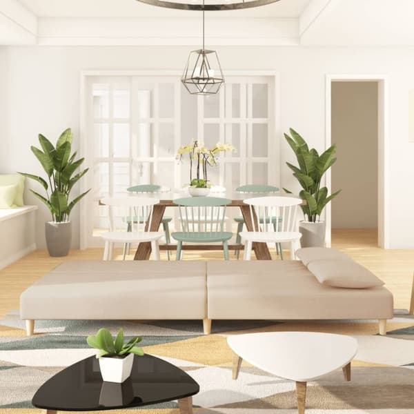 vidaXL 2-personers sovesofa med 2 puder stof cremefarvet