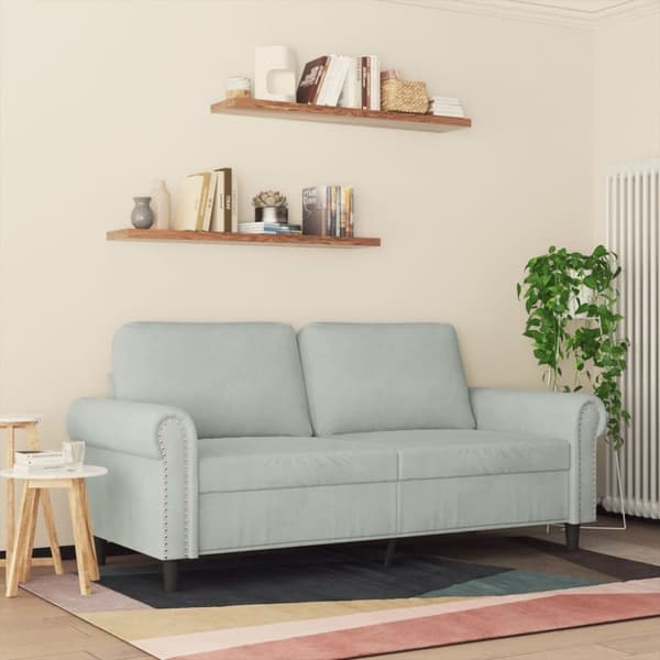 vidaXL 2-sitssoffa ljusgrå 140 cm sammet
