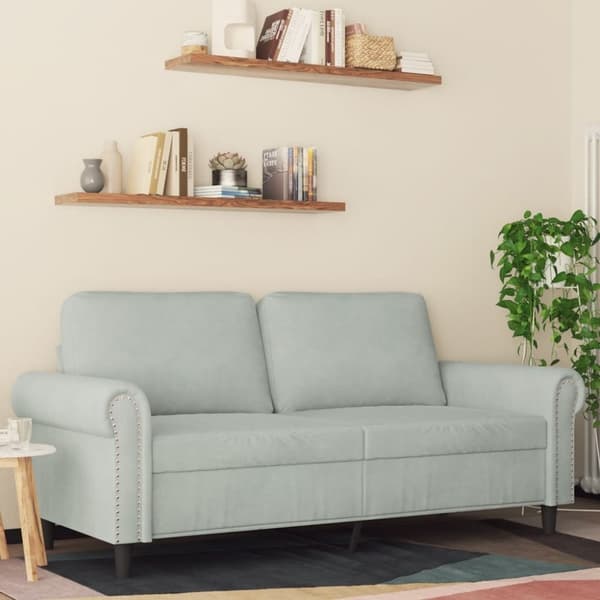 vidaXL 2-sitssoffa ljusgrå 140 cm sammet