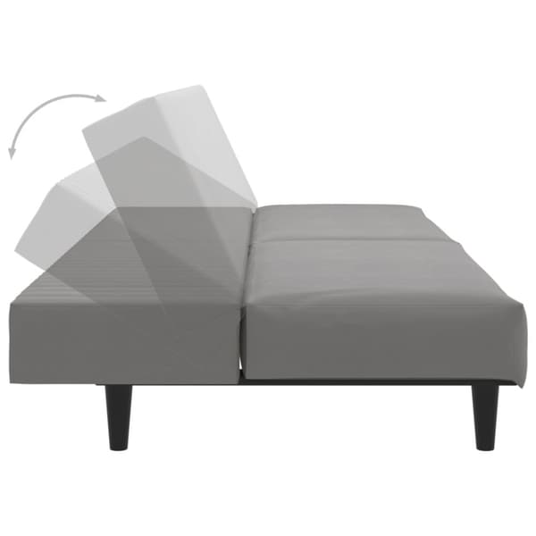 vidaXL Bäddsoffa 2-sits ljusgrå sammet