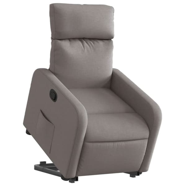 vidaXL Reclinerfåtölj med uppresningshjälp taupe tyg
