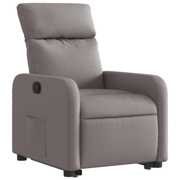 vidaXL Reclinerfåtölj med uppresningshjälp taupe tyg