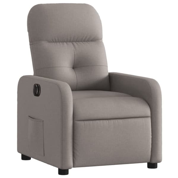 vidaXL Elektrisk reclinerfåtölj taupe tyg