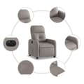 Miniatyrbild 7 av 11: vidaXL Elektrisk reclinerfåtölj taupe tyg