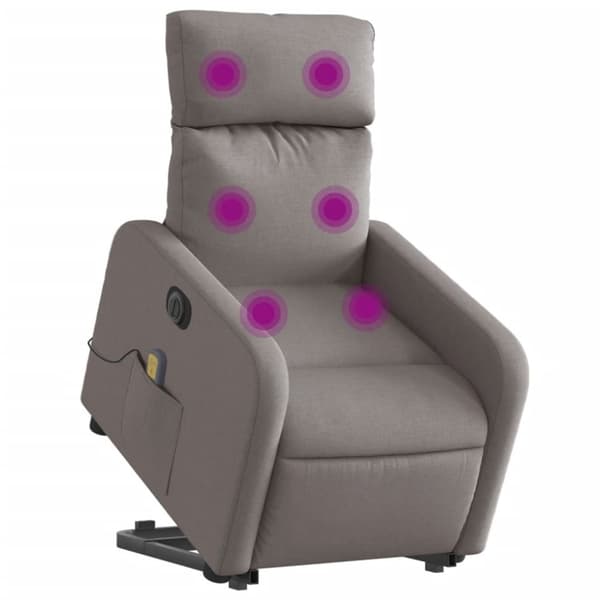 vidaXL elektrisk massagestol med løftefunktion stof gråbrun