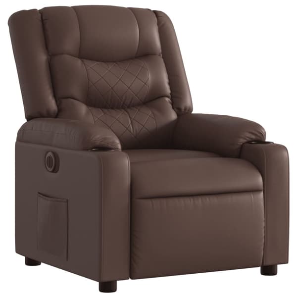 vidaXL Elektronisk reclinerfåtölj brun konstläder