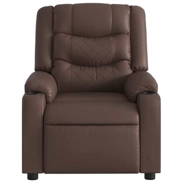 vidaXL Elektronisk reclinerfåtölj brun konstläder