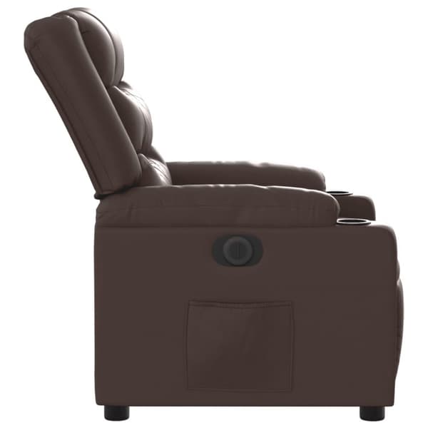 vidaXL Elektronisk reclinerfåtölj brun konstläder