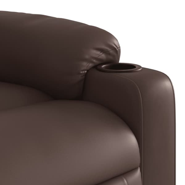 vidaXL Elektronisk reclinerfåtölj brun konstläder