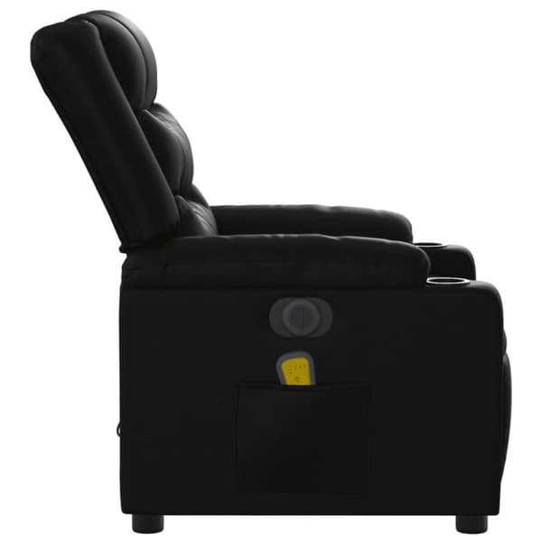 vidaXL Elektrisk massagefåtölj svart konstläder