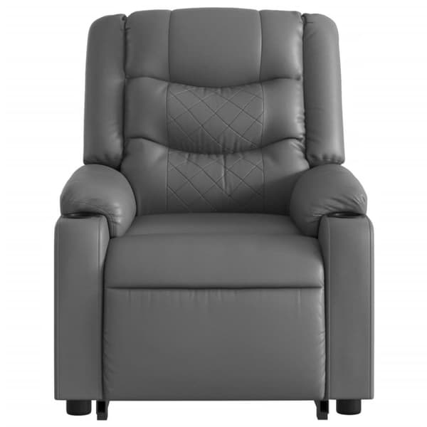 vidaXL Massagefåtölj med uppresningshjälp grå konstläder