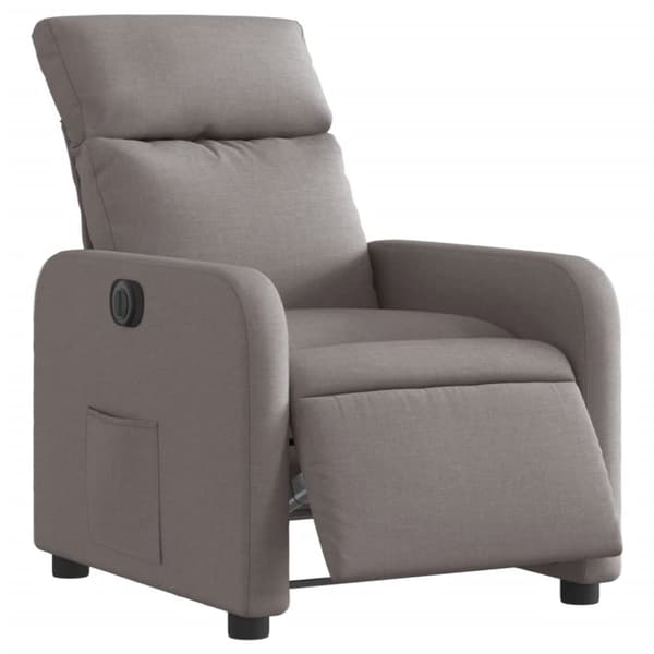 vidaXL Elektrisk reclinerfåtölj taupe tyg