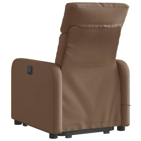 vidaXL Massagefåtölj med uppresningshjälp brun tyg