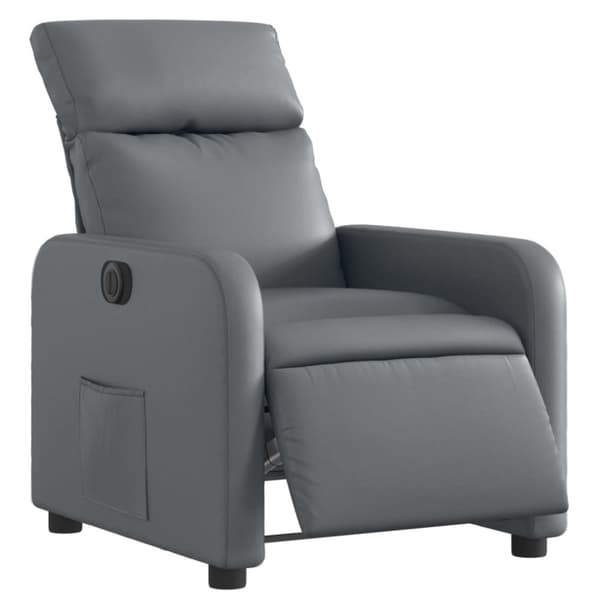 vidaXL Elektrisk reclinerfåtölj grå konstläder