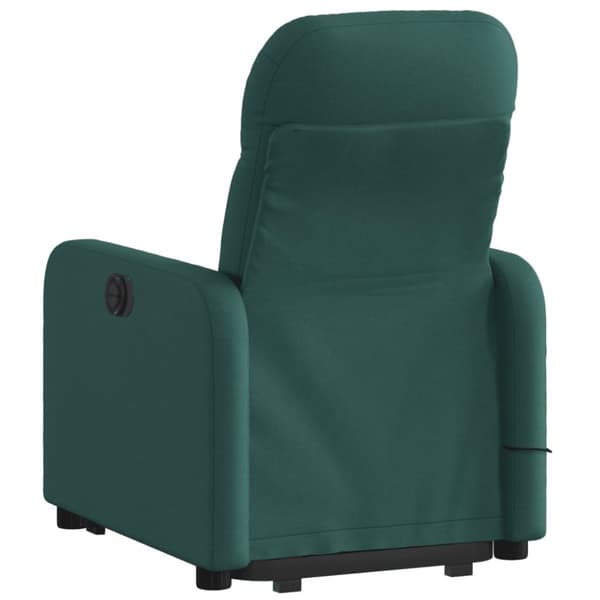 vidaXL Elektrisk massagefåtölj med uppresningshjälp mörkgrön tyg