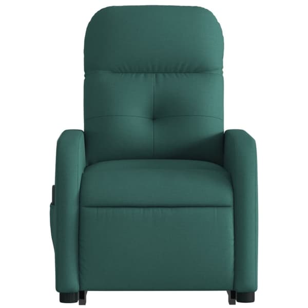 vidaXL Elektrisk massagefåtölj med uppresningshjälp mörkgrön tyg