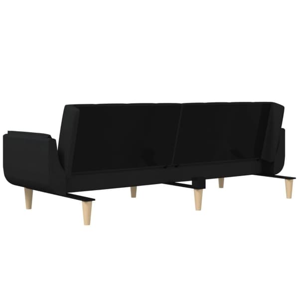 vidaXL 2-personers sovesofa med 2 puder stof sort