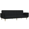 Miniatyrbillede 2 af 11: vidaXL 2-personers sovesofa med 2 puder stof sort
