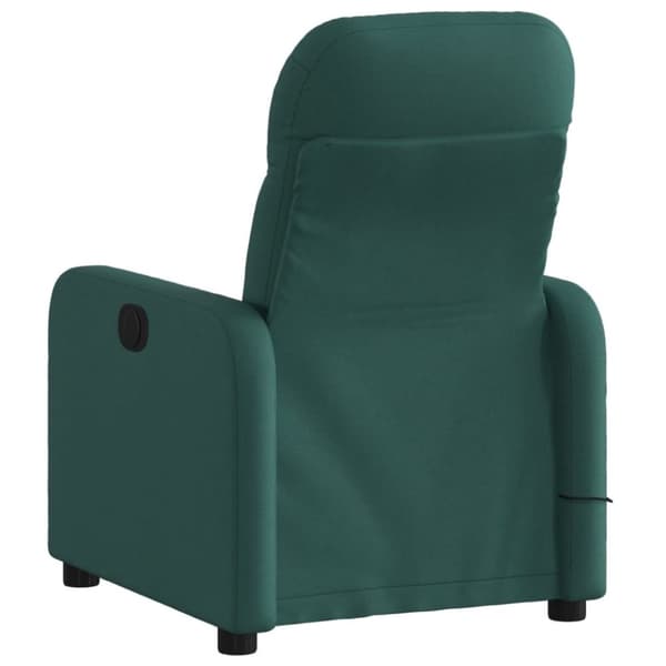 vidaXL Elektrisk massagefåtölj mörkgrön tyg
