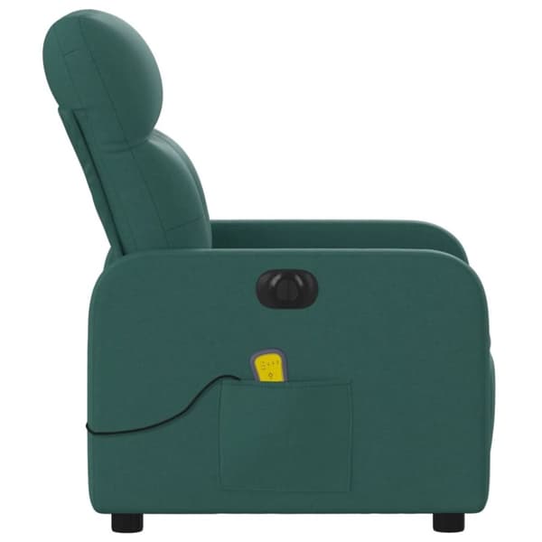 vidaXL Elektrisk massagefåtölj mörkgrön tyg
